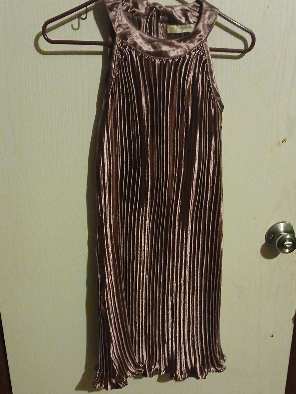 Sleeveless Pleated Midi Skirt in Mauve Velvet
